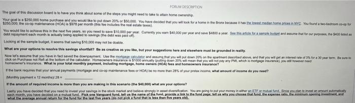 FORUM DESCRIPTION The goal of this discussion