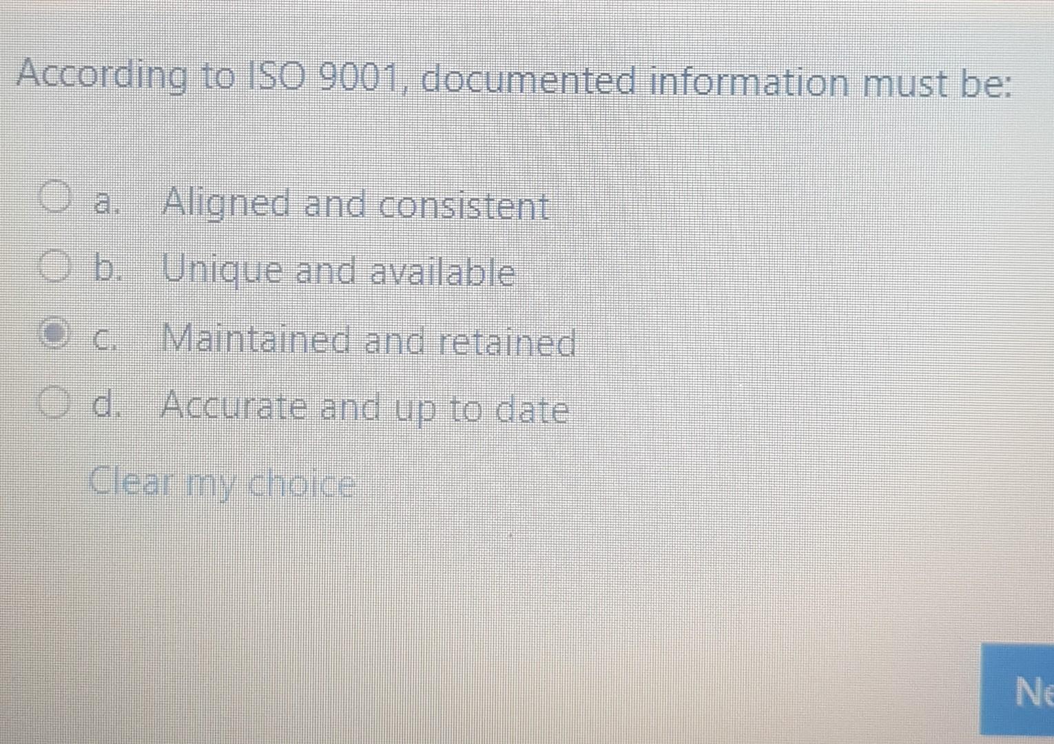 According to ISO 9001, documented information