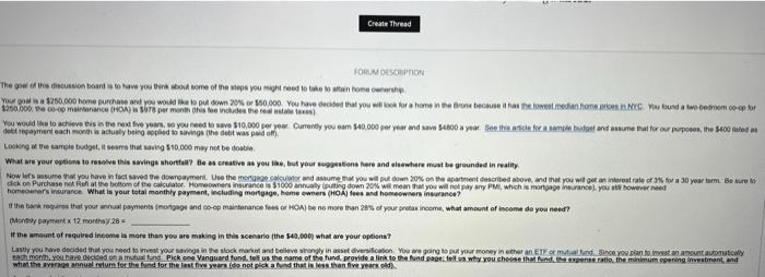 FORUM DESCRIPTION The goal of this discussion