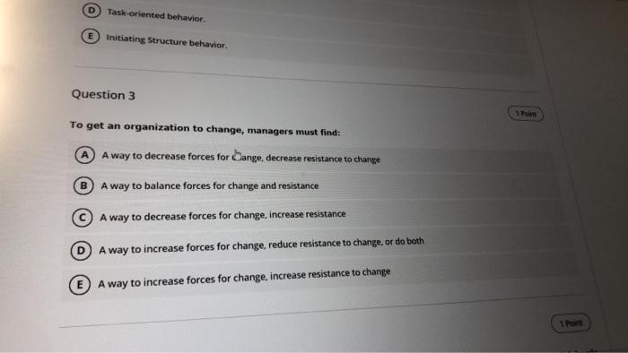 D Task-oriented behavior. Initiating Structure