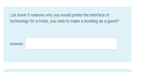 List down 5 reasons why you would prefer the