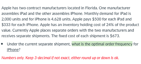 undefined Apple has two contract manufacturers