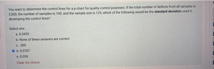 You want to determine the control lines for a