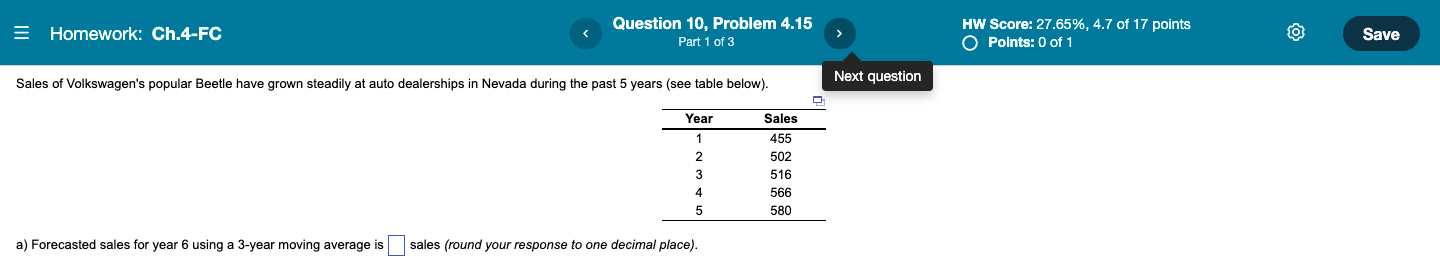Please show step by step = Homework: Ch.4-FC <