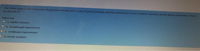 an example Select one breakthough improvement e