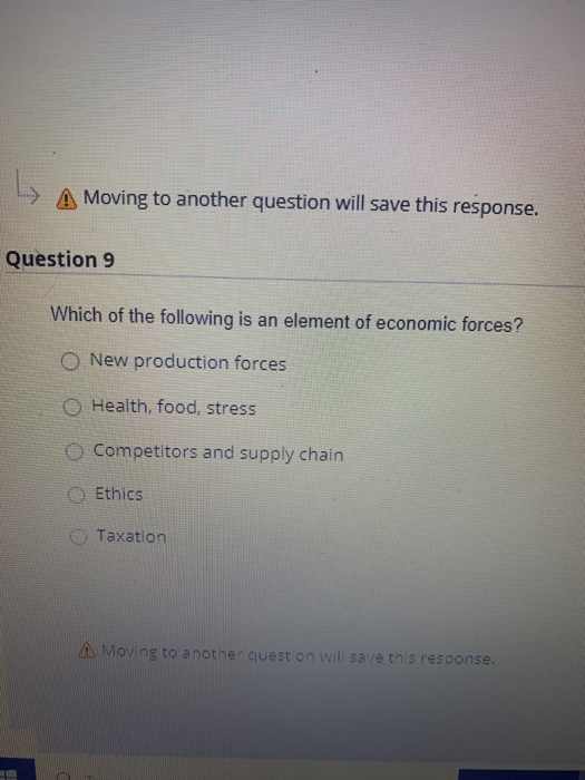 Moving to another question will save this