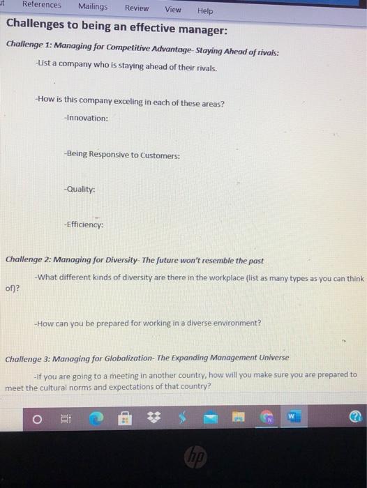 References Review View Mailings Help Challenges