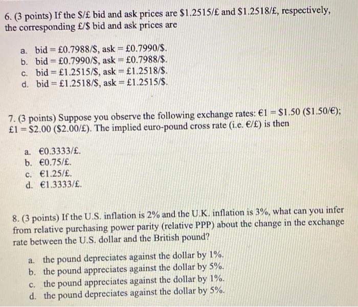 will upvote answer, thank you 6. (3 points) If