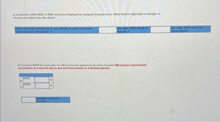 Two different forecasting techniques (F-1 and F2)