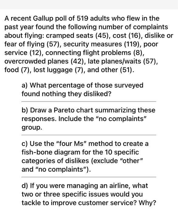 A recent Gallup poll of 519 adults who flew in