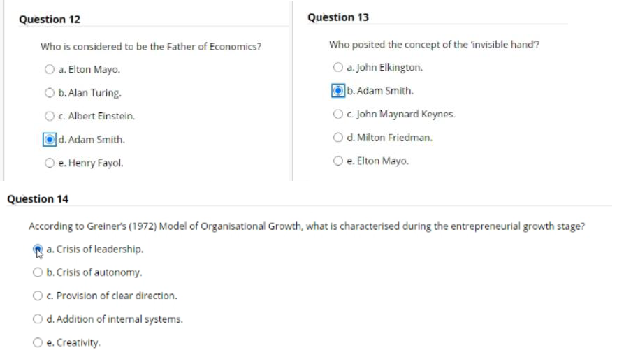 Question 13 Question 12 Who is considered to be