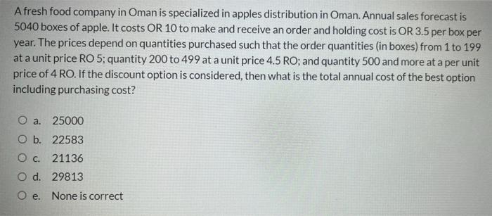 Afresh food company in Oman is specialized in