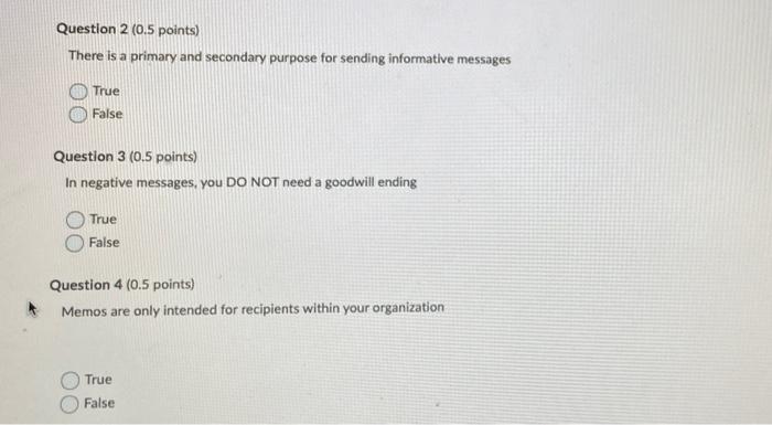 Question 2 (0.5 points) There is a primary and