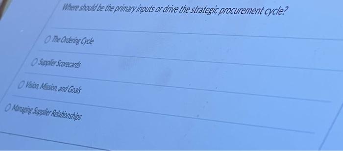 Where should be the primary inputs or drive the