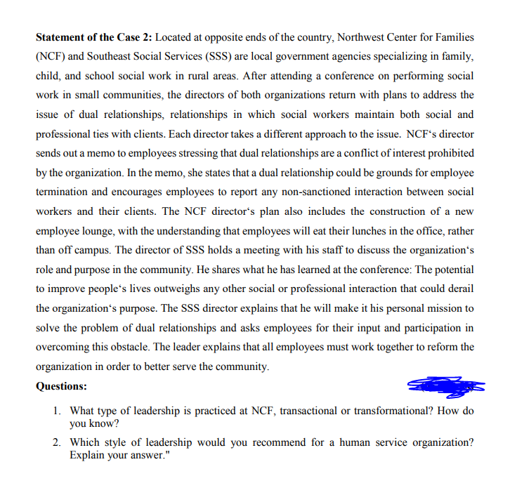 Statement of the Case 2: Located at opposite ends