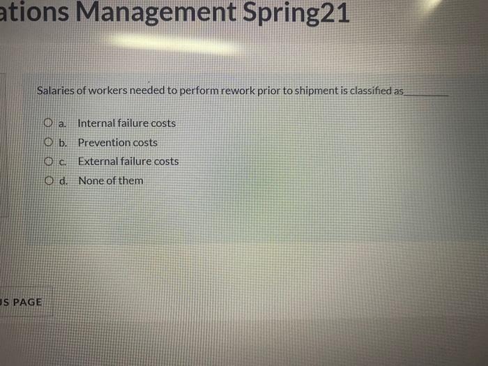 ations Management Spring 21 Salaries of workers