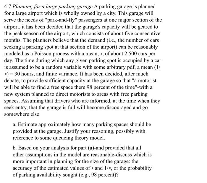 Planning for a large parking garage A parking