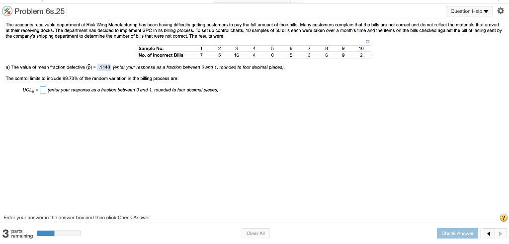 FIND UCL AND LCL W Problem 6s.25 Question Help