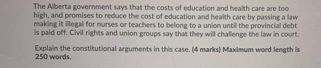 The Alberta government says that the costs of