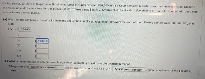 For the year 2010,33% of taxpayers with adjusted