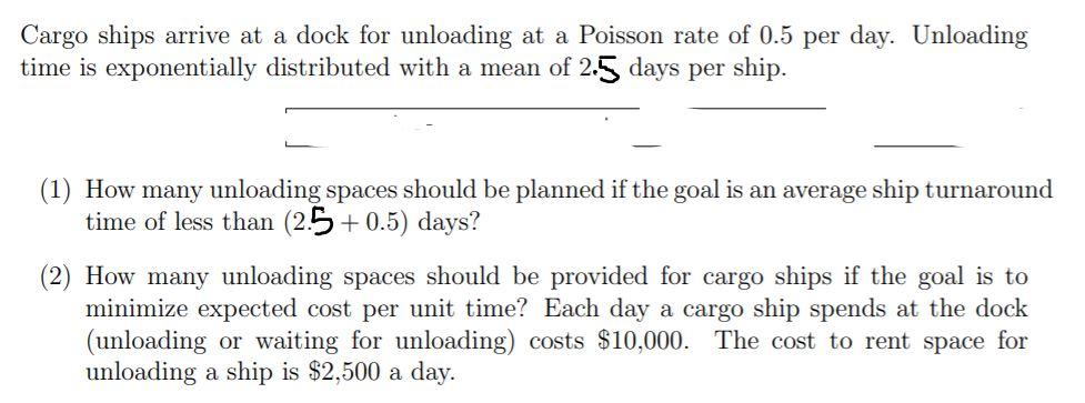 Cargo ships arrive at a dock for unloading at a