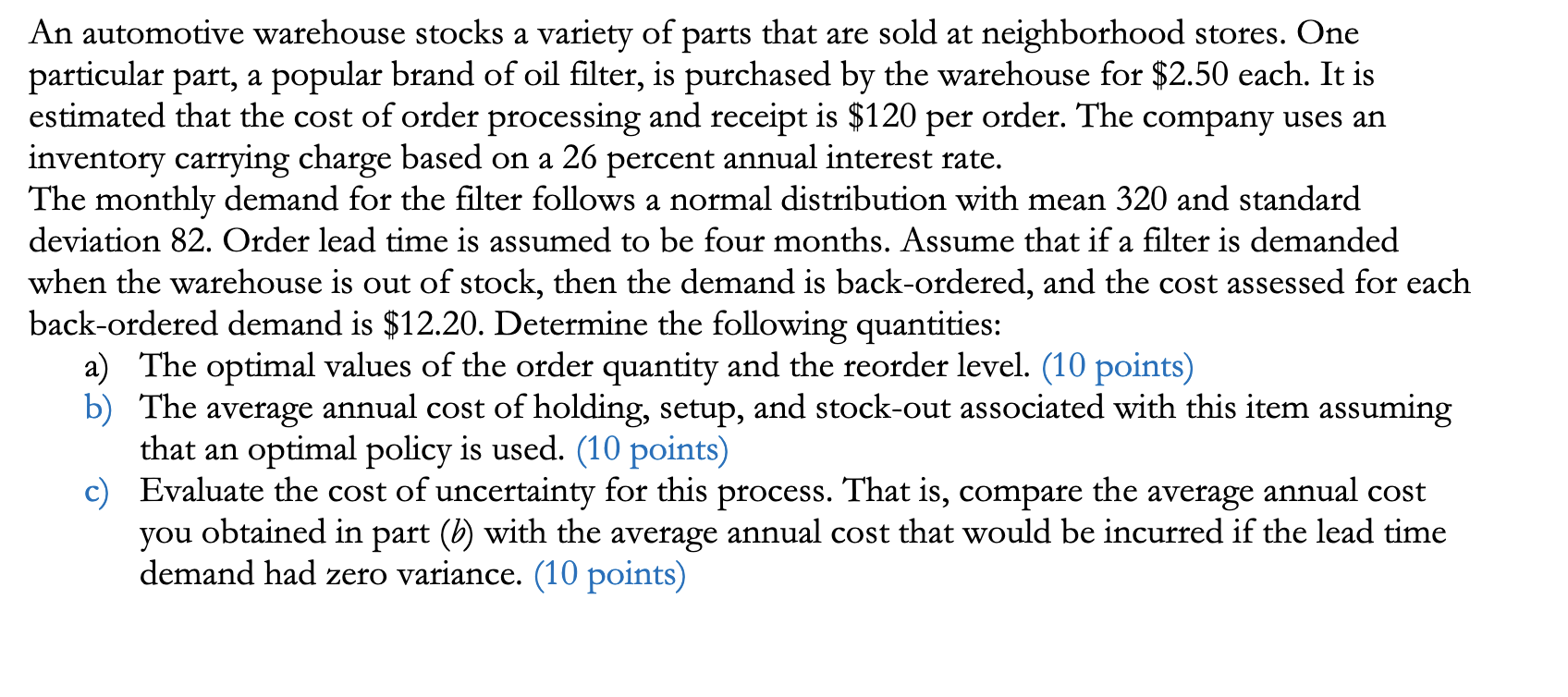 a a An automotive warehouse stocks a variety of