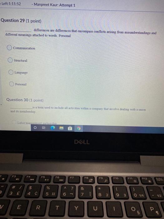 tormai intormation Question 27 (1 point) Becoming