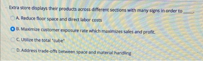 Extra store displays their products across