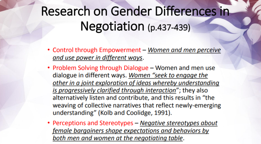 1. What do examples of salary negotiations and