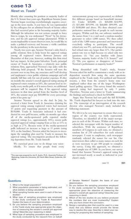 Just need Question 3, thanks!! case 13 Newt vs.