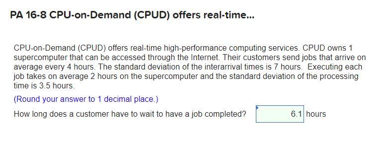 Please help and thank you! PA 16-8 CPU-on-Demand