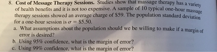 8. Cost of Message Therapy Sessions. Studies show