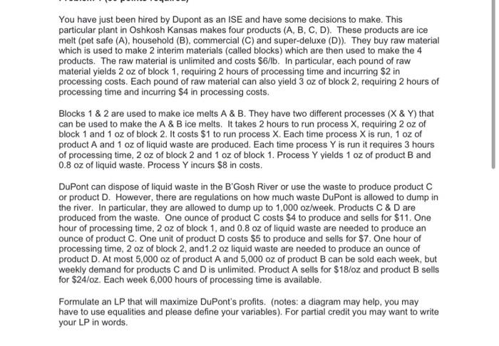 operation research question You have just been