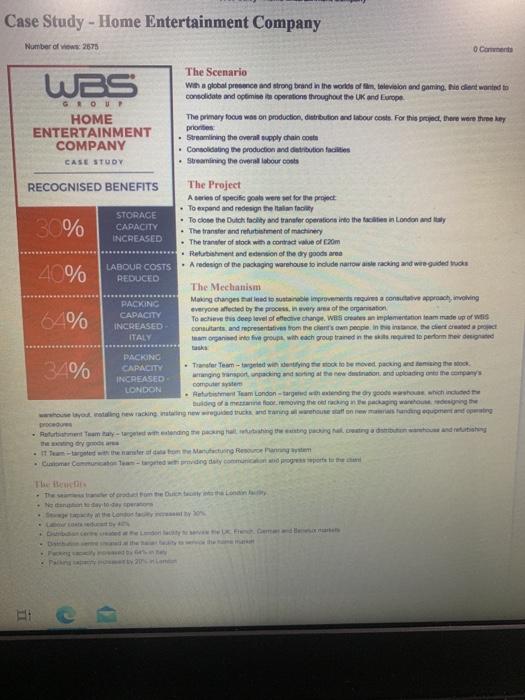 Read the case study and answer the questions.