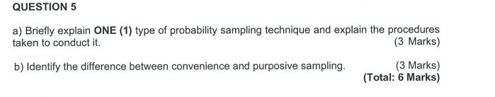 QUESTION 5 a) Briefly explain ONE (1) type of