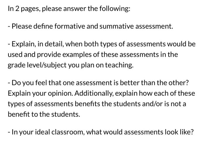 In 2 pages, please answer the following: - Please