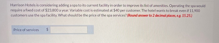 Harrison Hotels is considering adding a spa to