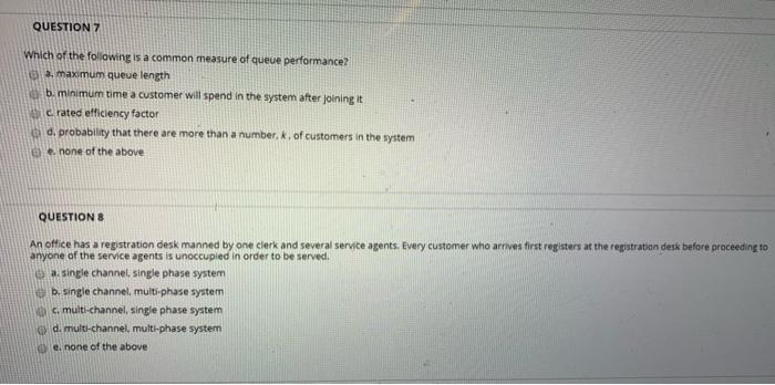 QUESTION 7 Which of the following is a common