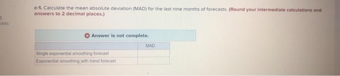 I need help finding both mean absolute