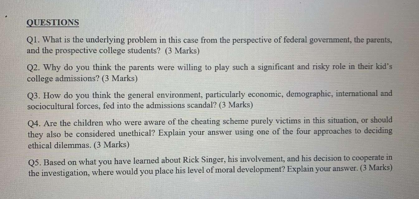 Q1. What is the underlying problem in this case