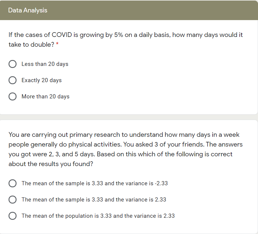 Data Analysis If the cases of COVID is growing by