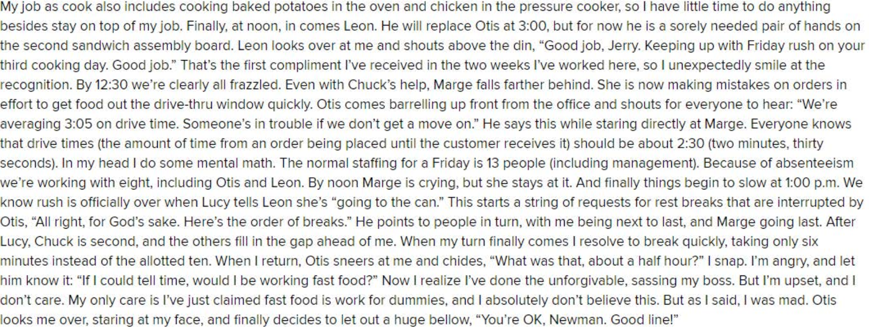 Question Are hours of work a reward? What might