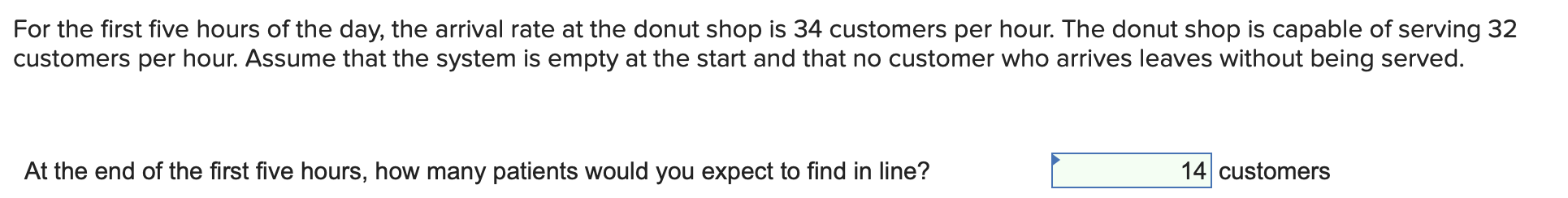 For the first five hours of the day, the arrival