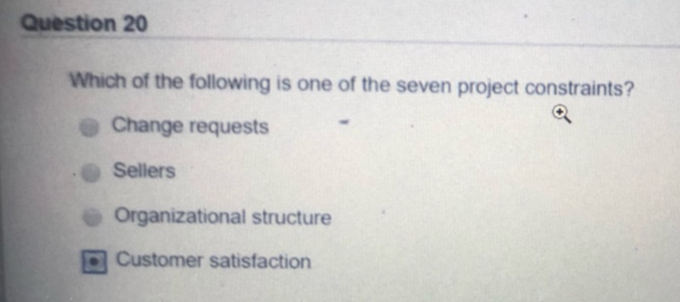 Question 20 Which of the following is one of the