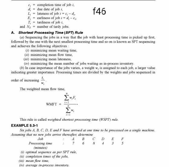 C completion time of job d. - due date of job i,