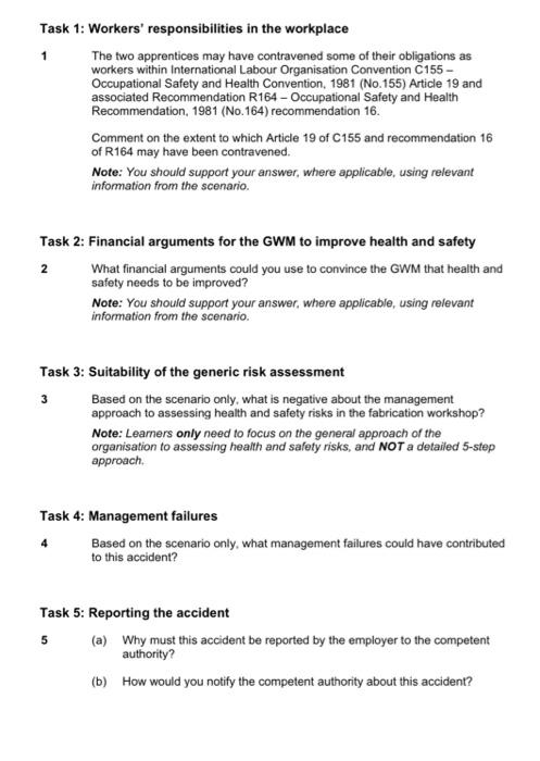 SCENARIO A steel-working organisation operates 30