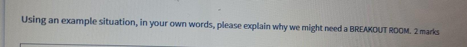 Using example situation, in your own words,