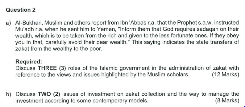 Hi, please help. B only a) Al-Bukhari, Muslim and