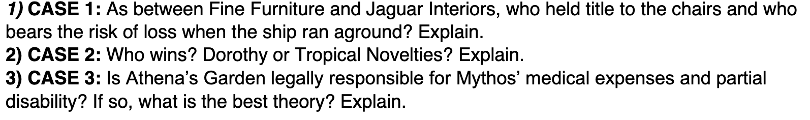 This is all a part of one question. CASE 1: Fine