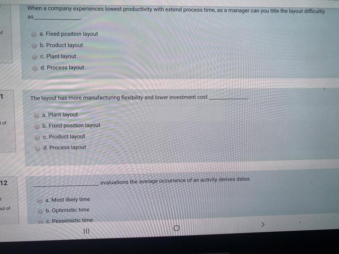 When a company experiences lowest productivity